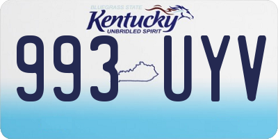 KY license plate 993UYV