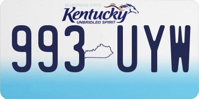 KY license plate 993UYW
