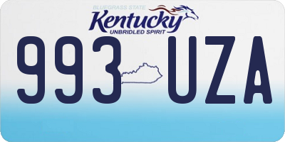 KY license plate 993UZA
