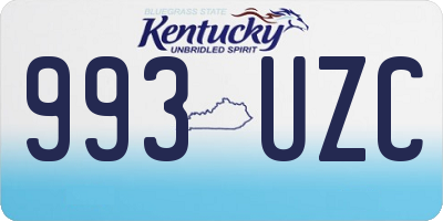 KY license plate 993UZC
