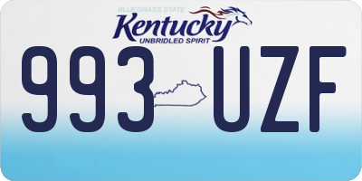 KY license plate 993UZF