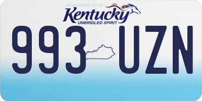 KY license plate 993UZN