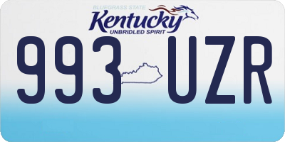 KY license plate 993UZR