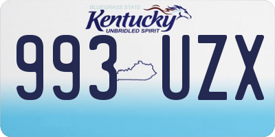 KY license plate 993UZX