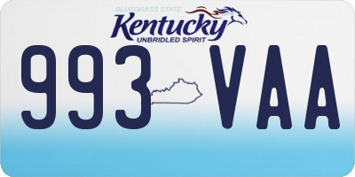KY license plate 993VAA