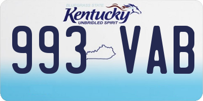 KY license plate 993VAB