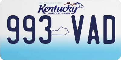 KY license plate 993VAD