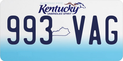 KY license plate 993VAG