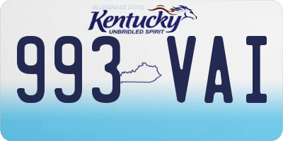 KY license plate 993VAI