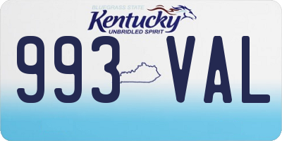 KY license plate 993VAL