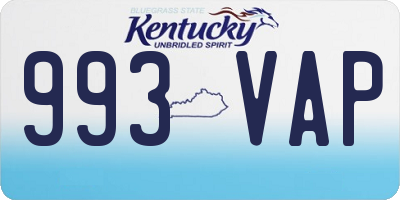 KY license plate 993VAP