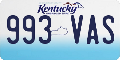 KY license plate 993VAS