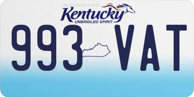 KY license plate 993VAT