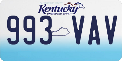 KY license plate 993VAV