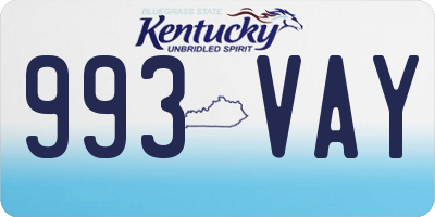 KY license plate 993VAY