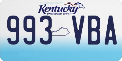 KY license plate 993VBA