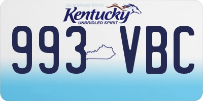 KY license plate 993VBC