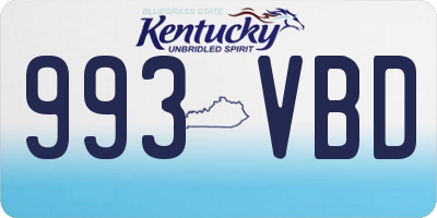 KY license plate 993VBD