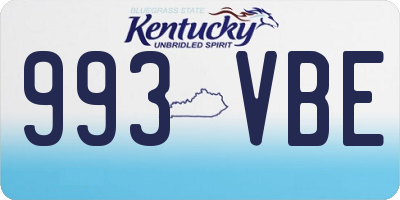 KY license plate 993VBE