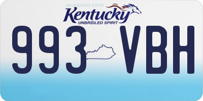 KY license plate 993VBH