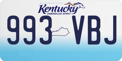 KY license plate 993VBJ