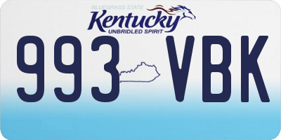 KY license plate 993VBK