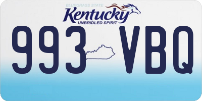 KY license plate 993VBQ