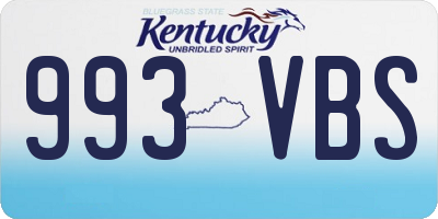 KY license plate 993VBS