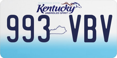 KY license plate 993VBV