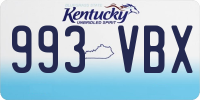 KY license plate 993VBX