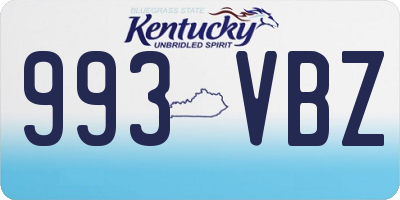 KY license plate 993VBZ