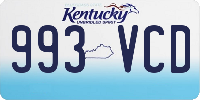 KY license plate 993VCD