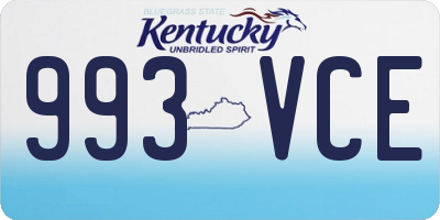 KY license plate 993VCE
