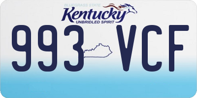 KY license plate 993VCF