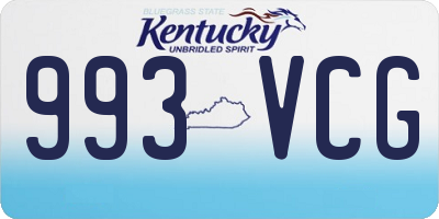 KY license plate 993VCG