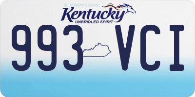KY license plate 993VCI