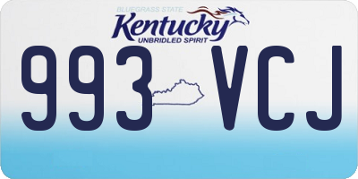 KY license plate 993VCJ