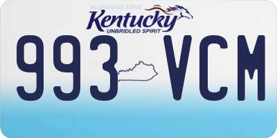 KY license plate 993VCM