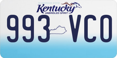 KY license plate 993VCO