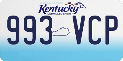 KY license plate 993VCP