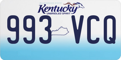 KY license plate 993VCQ
