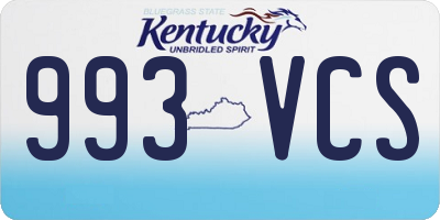 KY license plate 993VCS