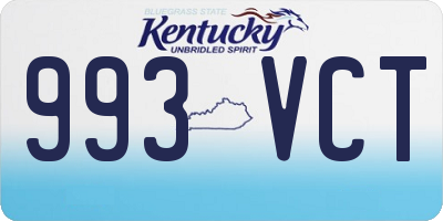 KY license plate 993VCT
