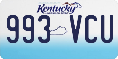 KY license plate 993VCU