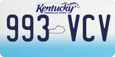 KY license plate 993VCV