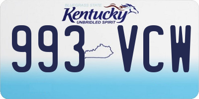 KY license plate 993VCW