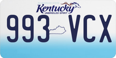 KY license plate 993VCX