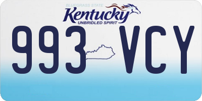 KY license plate 993VCY