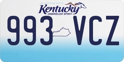 KY license plate 993VCZ