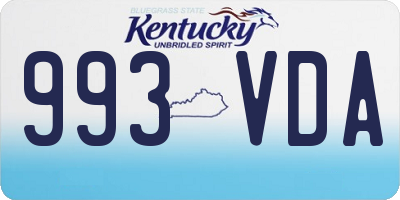 KY license plate 993VDA